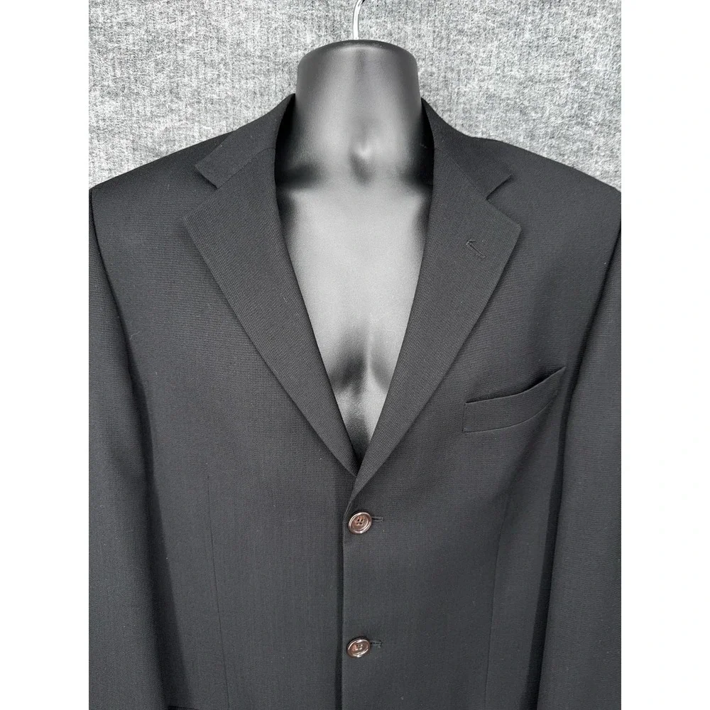 Pronto Uomo Suit Jacket Mens 42 Tall Black Wool 3 Button Notch Lapel Canada